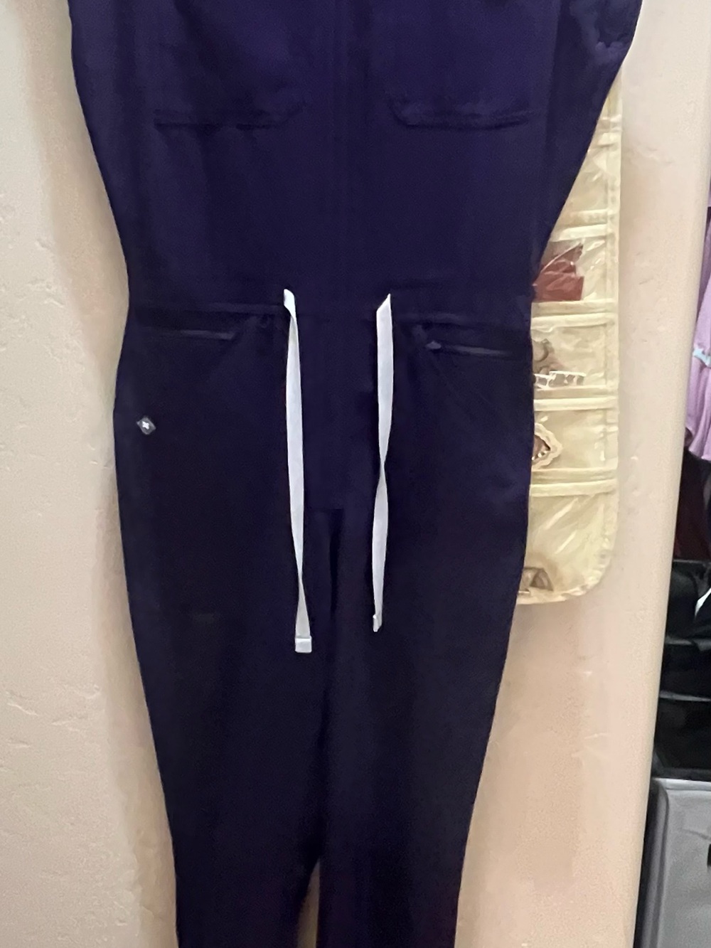 Figs purple Jumpsuit with White Drawstring
